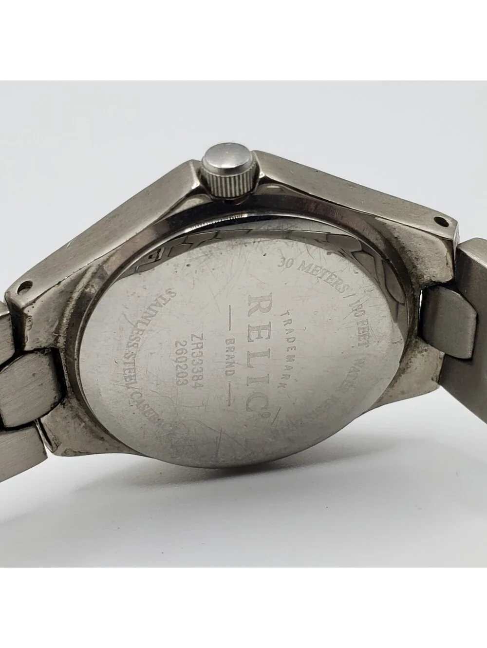 Relic Folio Blue Dial Womens Watch 24mm Silver Tone New Battery
